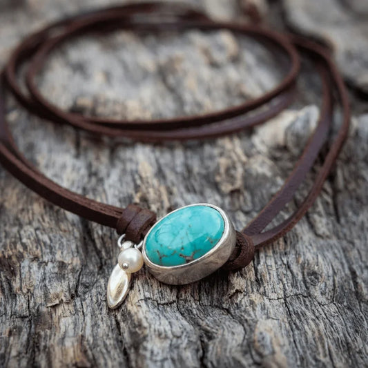 Vintage Turquoise Pearl Multi Layered Necklace