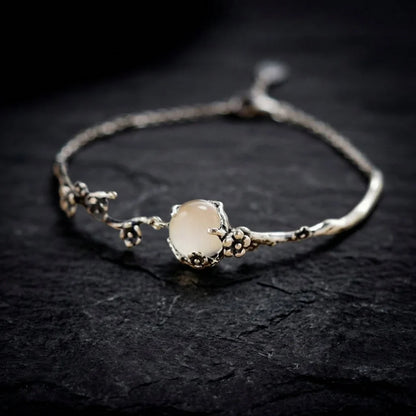 Vintage Silver Plated Floral Branch Bracelet