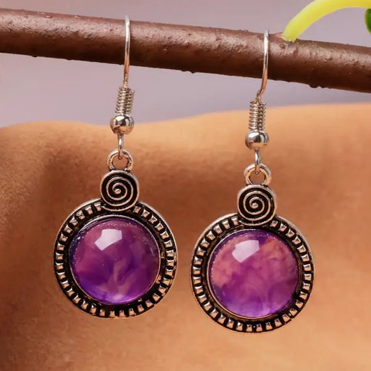 Vintage Violet Crystal Earrings
