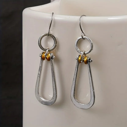 Boho Silver Turquoise Dangle Drop Earrings