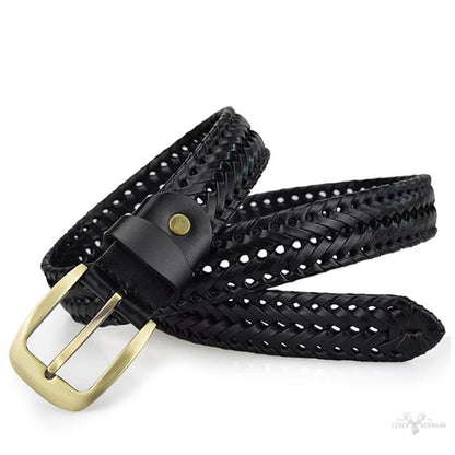 Elegant braided leather belt for a chic look