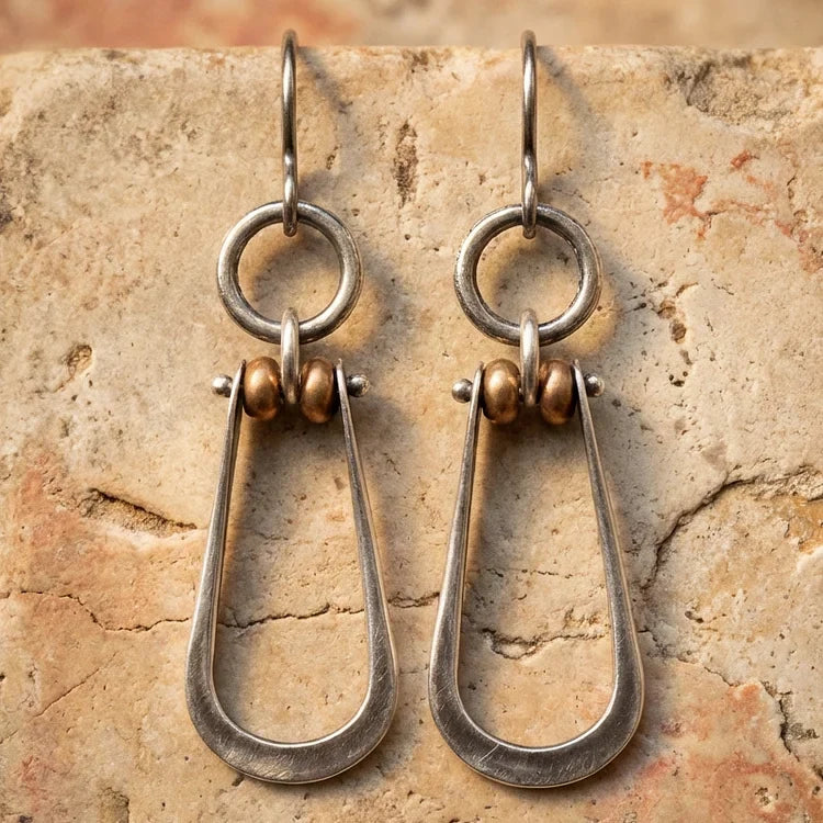 Boho Silver Turquoise Dangle Drop Earrings