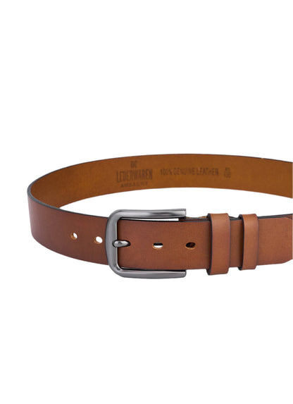 2 pieces round leather straps – Black & Cognac – Premium men's belt for every style