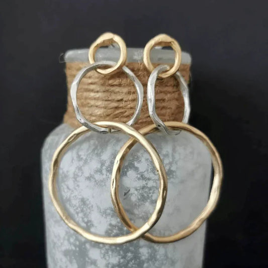 Vintage Hoop Earrings in Gold and Silver