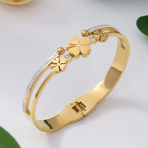 Open Clover Gold Bracelet