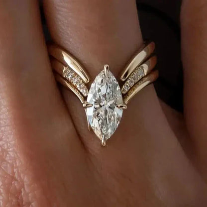 Drop Crown Gold Ring