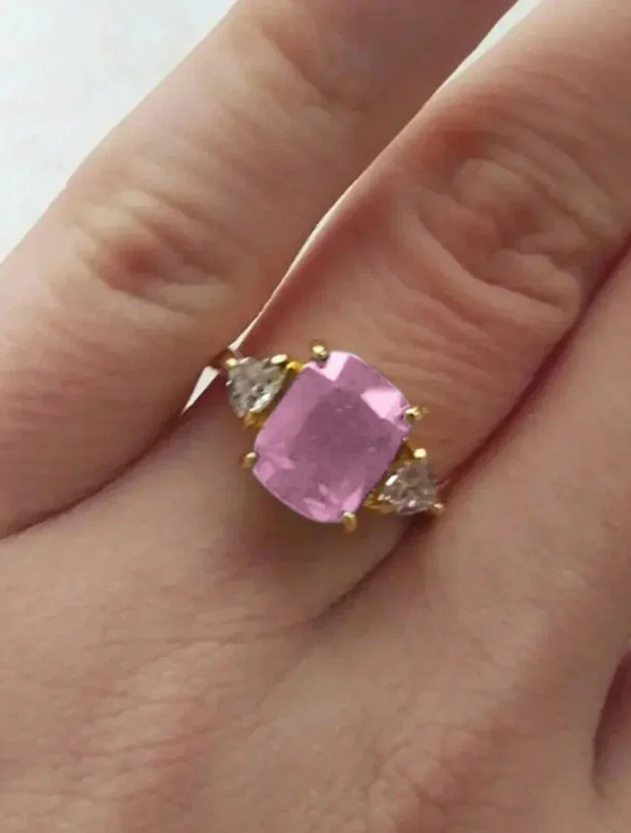 Josephine | Gold Ring With Pink Zircon