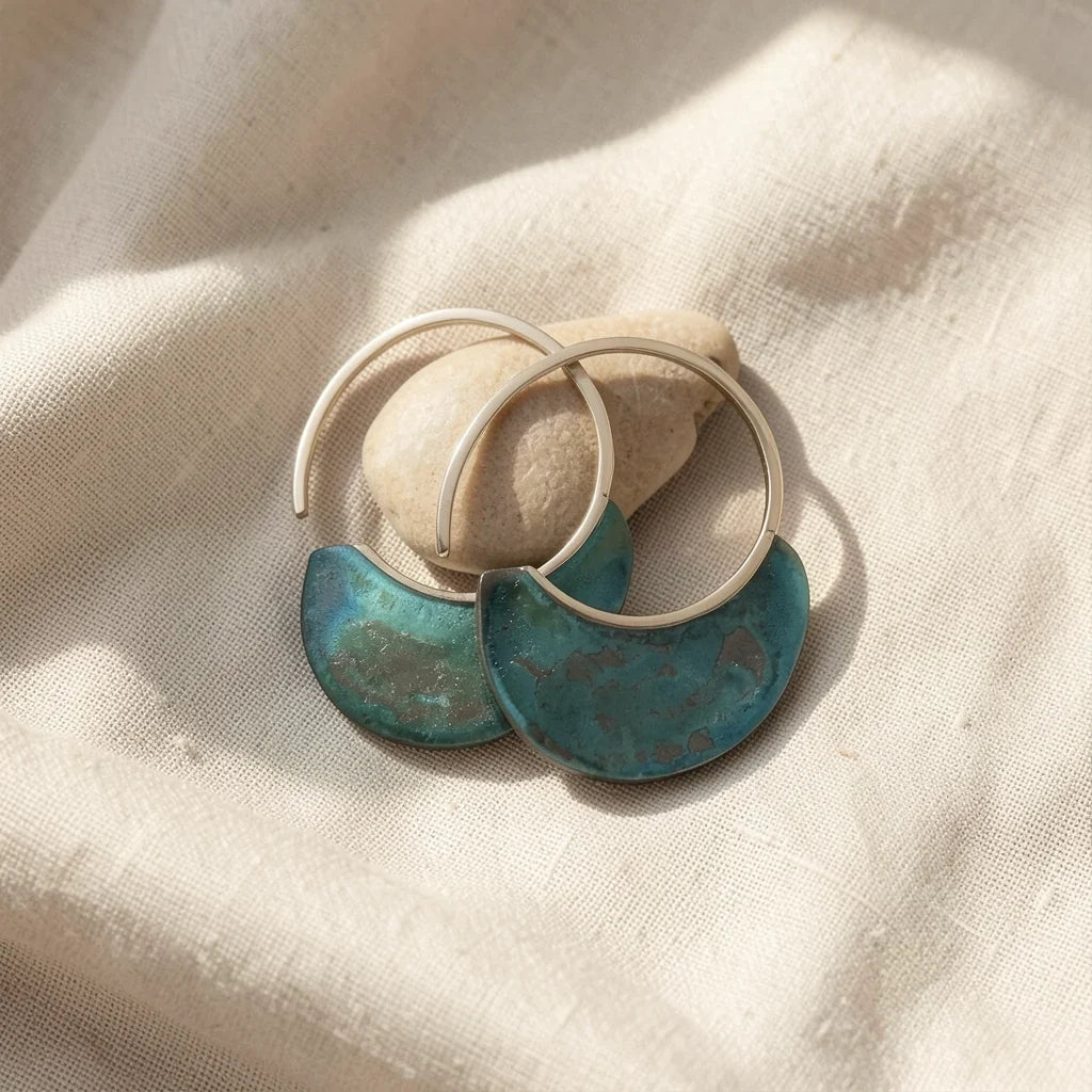 Vintage Worn Turquoise Earrings
